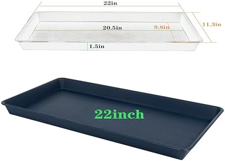 VUWEZ 2 Pack Plant Growing Nursery 1020 Trays, Plant Saucer Tray, Heavy Sturdy Seed Starting Trays, Plant Starter Trays for Indoors No Holes, Seed Starter Growing Tray (22"x11.2", Blue)