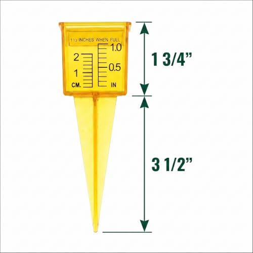 Yellow Mini Portable Sprinkler and Rain Gauge Wide Mouth Bright Yellow Outdoor Water Measuring Tool,for Lawn Yard Outdoor Home Sprinkler Gauge,Pack Thermometers and Weather Instruments,Rain Gauges