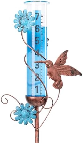 Rain Gauge Outdoor, Hummingbird Rain Gauges for Yard Patio Lawn Garden