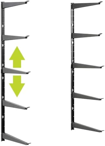 Delta Heavy Duty Lumber Storage Rack Cycle, Holds Up to 800 lbs - Easy to Install Wood Storage Rack with Fully Adjustable Arms - Steel Construction Storage Solution for Garage, Basement & Pantry