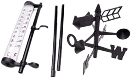 LIOOBO 2 Sets Rain Gauge Thermometer Wind Direction for Accurate Meteorology in Gardens Farms