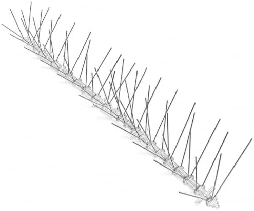 Bird-X Stainless Steel Bird Spikes, 8-inch Extra-Wide Spikes, Bird Spikes for Pigeons and Other Small Birds, Easy to Install, Contains 2 ft. Strips, Covers 10 Linear Feet Area, EWS-10