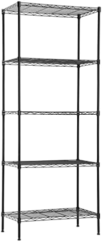 PayLessHere | 5-Tier Wire Shelf | 24"x14"x60" | Black