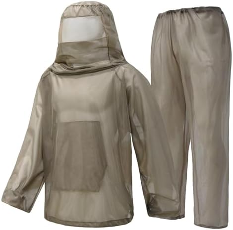 Mosquito Suit Bug Protection Mesh Clothing Breathable Lightweight Anti-Mosquito Gear for Camping Fishing Gardening