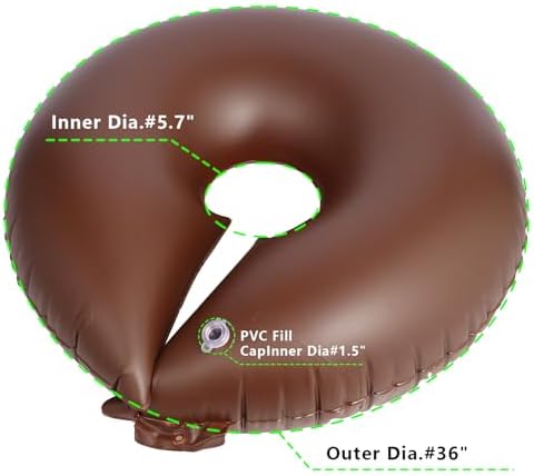 TezhiIe 3 Pack 15 Gallon Tree Watering Ring Bag, PVC Drip Irrigation Water Pouch Automatic Drip System, Watering Donuts for Trees, Deep Root & Low-Profile Slow Release Watering Bag