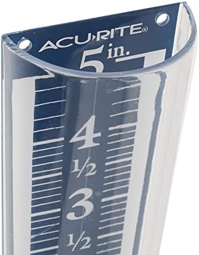 AcuRite 5" Capacity Easy-to-Read Magnifying Rain Gauge, Acrylic (00850A3)