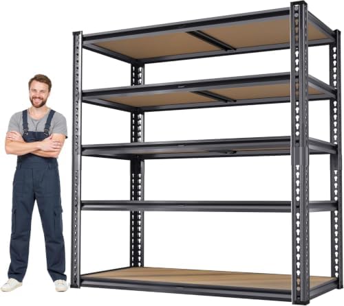 CypBed Storage Shelves, 5 Tier,2425LBS 40" W × 20" D × 72" H, Black