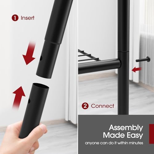 Sakugi Storage Shelves - 5 Tier Shelf Organizer, Heavy Duty Garage Shelving Unit with Leveling Feet, Stable Metal Shelves Organizer for Pantry, Kitchen and Closet, 18.4" W x 12.6" D x 57.4" H, Black