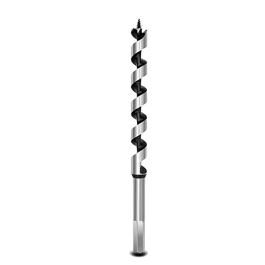 5/8 x 9 inch Auger Drill Bit for Wood,Hex Shank Ship Auger Bit for Soft Wood, Hard Wood, Plastic, Composite Materials and DIY Projects