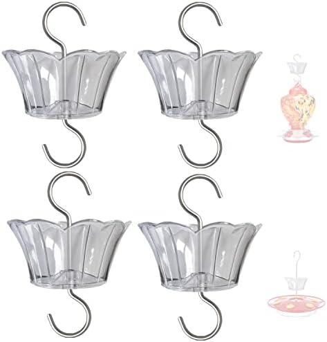 3oz Plastic Ant Moat for Hummingbird Feeder, 4-Pack Clear Insect Guards