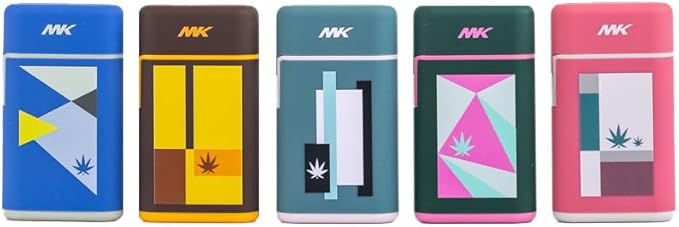 MK Lighter 5-Pack Torch Flame Pocket Lighters, Refillable and Multipurpose, Ideal for Candles, BBQ, Camping, and Everyday Use (Dimensional-5PC)