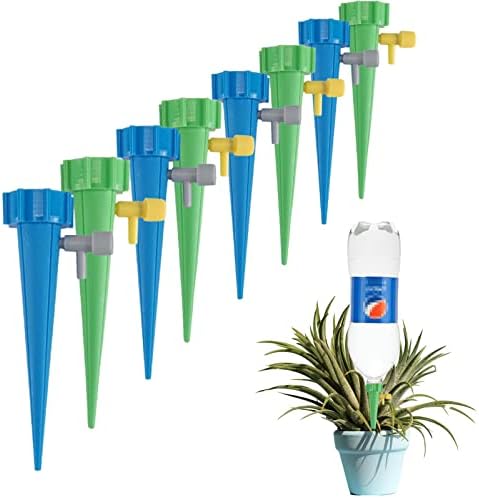 LABOTA 24 Pack Self Watering Spikes for Plant, Outdoor Automatic Plants Waterer, Insert Devices with Adjustable Vavle Switch for Garden Water Planter System Indoor & Outdoor