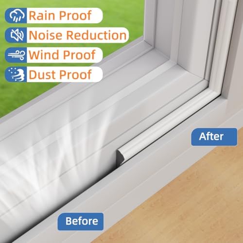 Kneelisa Wedge-Shape Window Weather Stripping Door Frame Seal 3Pcs×196” White
