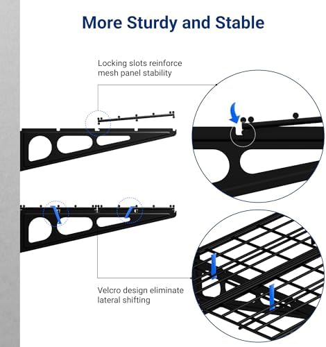 FLEXIMOUNTS 2-Pack 2x6ft Garage Shelving 24-inch-by-72-inch Heavy Duty Wall Mounted Shelves Garage Storage Rack Floating Shelves, 1400lbs Load Capacity, Black, Classic Series