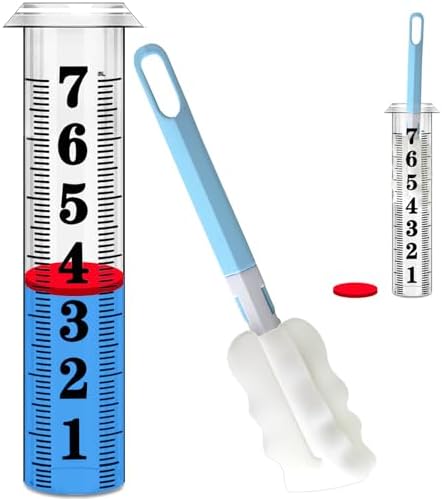 Rain Gauge Replacement Tube,Accurate 7 inch Capacity Rain Gauge Tube,Upgraded Rain Gauge Outdoors Best Rated ,Plastic Rain Meter Tube For Yard,1 Rainfall Measure Thickened Tube with 1 Clean Brush