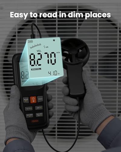 Split Anemometer with Data Storage for HVAC Drone Sailing Hunting