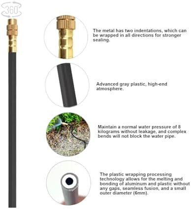New drip Irrigation kit, Automatic Garden Watering System, Quick Connector and 360-degree Bending Dropper atomizing Copper Nozzle, Garden Plant Lawn Courtyard Watering System. (50FT)