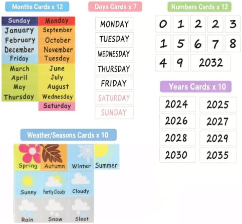 Learning Calendar Weather Time Wall Center Classroom Pocket Chart For Kids