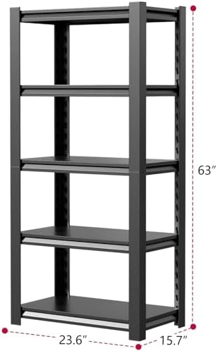 Heavy Duty Metal Garage Shelving Unit, 63" H Storage Rack