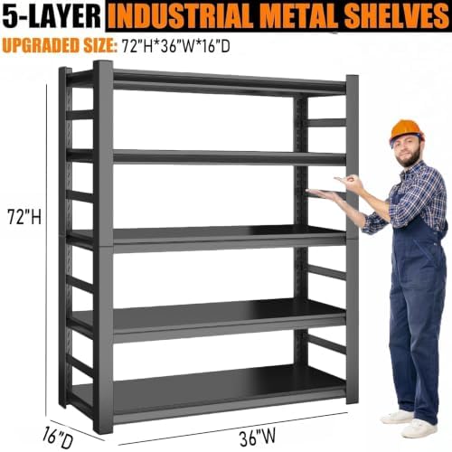 Storage Shelves Heavy Duty Adjustable 5tier Metal Garage Shelving Unit