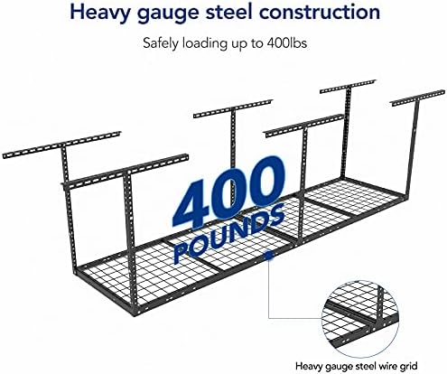 FLEXIMOUNTS 2x8 Overhead Garage Ceiling Storage Rack Organization, Black
