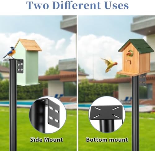 Bird Feeder Pole Heavy Duty 93.5" Tall, Rustproof Metal Birdhouse Pole with Barbed Spike, Tool-Free Threaded Assembly & Adjustable Height 32"-93.5" for Outdoor Birdhouse or Feeder
