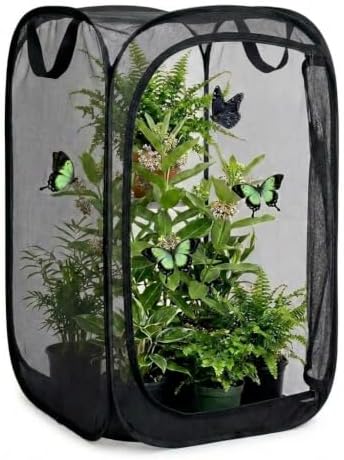 Mesh Plant Protection Enclosure, Portable Collapsible Garden Grow Cage with Mesh Barrier, Pest & Bird Proof Plant Cover for Vegetables, Fruits, Outdoor Patio Balcony Use, 36 Inches Tall