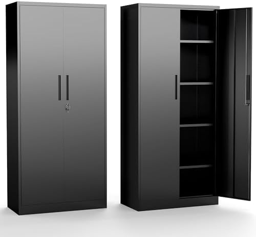 Metal Garage Storage Cabinet, 72" Steel Tool Cabinets with Lock