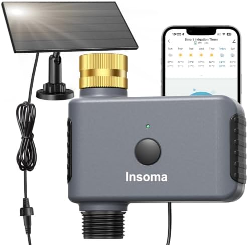Solar WiFi Water Timer, Smart Solar Hose Timer for Garden, 365-Day Power