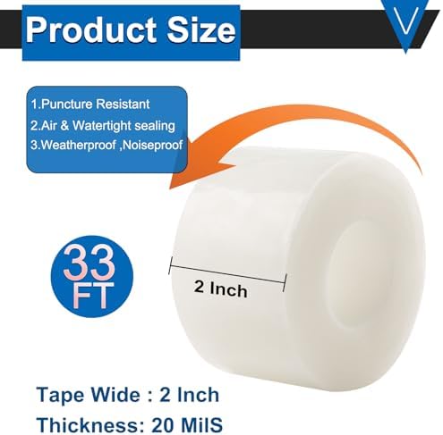 Window Insulation Tape for Winter Heavy Duty Weather Stripping Sealing Film Tape Draft Stopper 2 in x 105 Ft Keep Warm & Save Energy Easy Apply & Remove for Doors and Windows