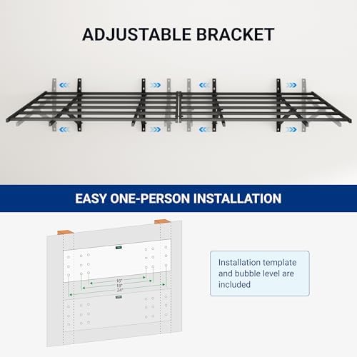 FLEXIMOUNTS 2 Pack 2x6ft Heavy Duty Garage Storage Wall Shelving, Black