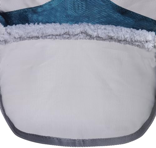 Harrison Howard CareMaster Pro Luminous Horse Fly Mask Large Eye Space Long Nose with Ears UV Protection for Horse Sky Blue XL Extra Full
