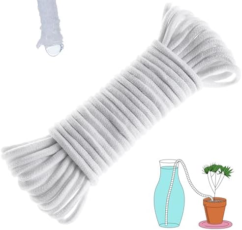 ORIMERC 50 Feet 1/4 Inch Self Watering Wick Cord, Wicking Rope for Plants Caring, Plant Wicks for Self Watering, Plant Wicks for Plants Bottom Watering Automatic Water System Device Tomatoes Vacation