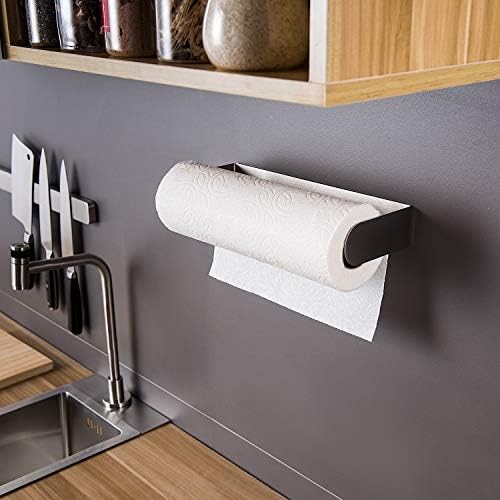 ZUNTO Paper Towel Holder Under Cabinet, Self Adhesive Paper Roll Rack