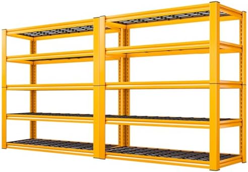REIBII Orange Garage Shelving 2-Pack Heavy Duty Storage Shelves for Pantry