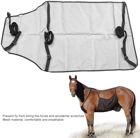 Fockety Horse Belly Guard, Comfortable Adjustable Horse Belly Protections Cover Foldable Horse Ride Fly Sheet Soft Breathable Lightweight Anti Scratch Belly Cover for Outdoor