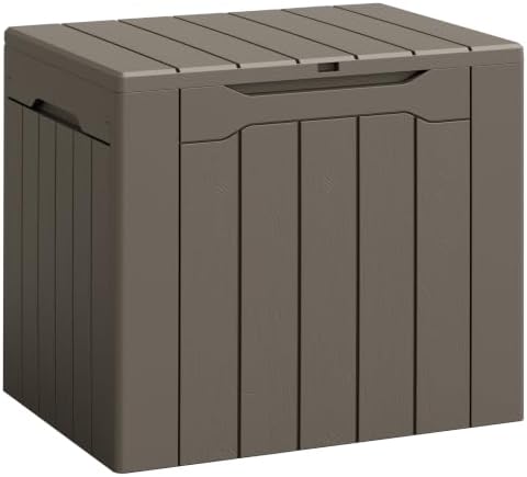 Flamaker Deck Box 30 Gallon, Waterproof Resin Small Storage Box with Lid