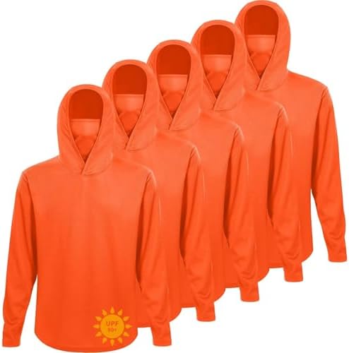 LeeHanTon Men's Sun Shirts Sun Protection Hoodie Shirt UPF 50+ Long Sleeve Work Athletic Shirt with Hooded for Fishing Hiking