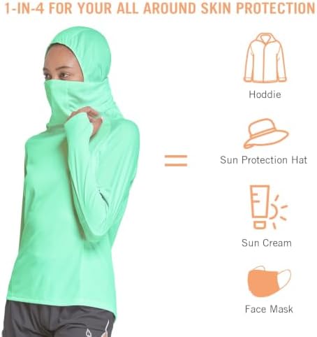 baleaf Women's SPF Shirts Long Sleeve Shirts UPF 50+ Hoodie Rash Guard