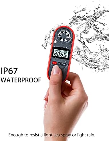 Wintact Handheld Anemometer, Digital Wind Speed Meter Gauge, Air Flow Velocity Tester with Measuring Wind Temperature 14℉ to 113℉ for HVAC Duct Outdoor Kite Boat Sailing Surfing (WT816A)