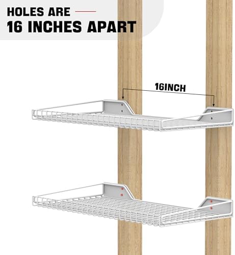 Ultrawall Wall Mounted Storage Shelf for Garage, 4 Pack Metal Shelf Rack