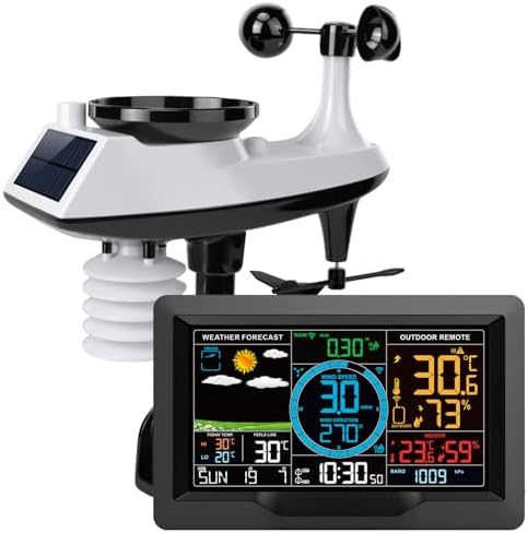 Wireless Weather Station with Outdoor Sensor, 10-in-1 Weather Monitor