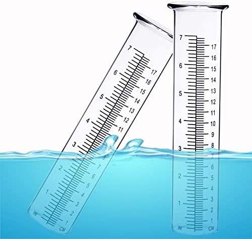 BIUWING 7 inch Rain Gauge Replacement Tube Glass for Yard Garden and Outdoor Home, with Tube Brush, Best Rated,2 Packs