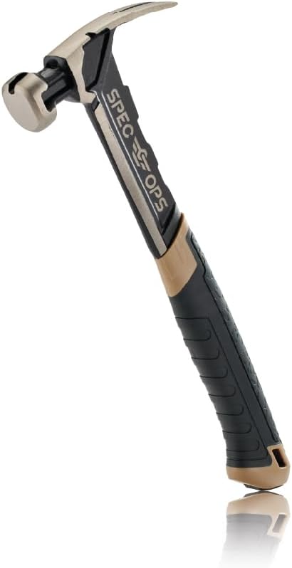 Spec Ops Tools Nailing Hammer, 16 oz, Rip Claw, Smooth Face, Shock-Absorbing Grip, 3% Donated to Veterans