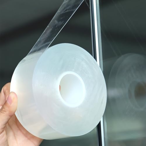 Transparent Window Weather Sealing Tape 2 Inch x 66 FT Weather Stripping Residue-Free Clear Window Insulation Tape for Doors Windows and Shower Glass Gaps (2 in * 66 FT)