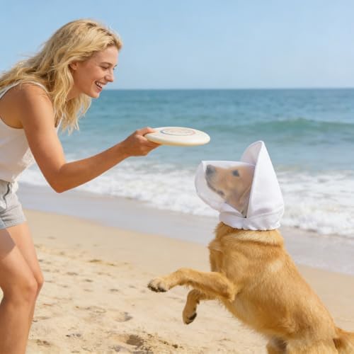 Dog Outdoor Protection Mask, Breathable Adjustable Mesh Head Guard for Small and Medium Dogs, Face Cover for Hiking, Camping and Travel