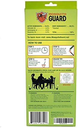 Mosquito Guard 12 Mosquito Repellent Sticks, 2.5 Hrs Protection 1ft Citronella Incense Sticks Outdoor, Plant-Based Mosquito Repellent Incense Sticks, Mosquito Repellent Outdoor Patio, Bug Repellent