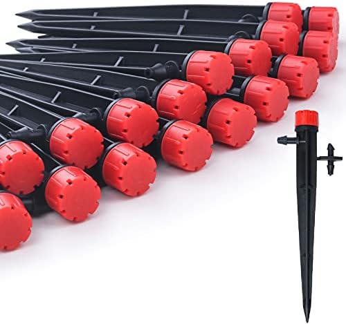 Drip Emitters for 1/4" Tubing: 360° Adjustable Irrigation Dripper, 50pcs