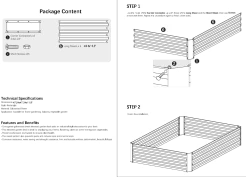 4x4x1ft Green Metal Raised Garden Bed Kit, Galvanized Outdoor Planter Box for Vegetables, Flowers, Herbs, and Succulents,120 Gallon Capacity