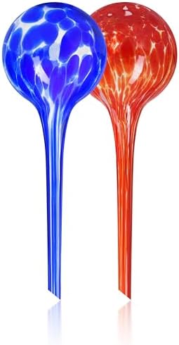 Plant Watering Globes Set of 2, Large - Glass Self Watering Globes